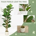 thumbnail image 4 of HOMCOM Faux Fiddle Leaf Fig Tree, 5FT Fake Tree for Indoor Decor, 4 of 10