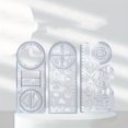 thumbnail image 4 of Rotatable Geometry Drawing Ruler Set with Triangle Scriber Templates for Students Architects, 4 of 5