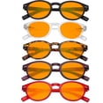 thumbnail image 3 of Eyekepper 5 Pack Retro Key Hole Oval Round Spring-Hinges Computer Reading Glasses Orange Tinted +1.25, 3 of 4