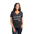 thumbnail image 2 of Be Kind Rewind Women's Fashion Relaxed V-Neck T-Shirt Tee Charcoal Grey Small, 2 of 5