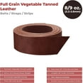 thumbnail image 2 of European Leather Work 8-9 oz. 3.2-3.6mm Vegetable Tanned Leather Belt Blanks Size: 1"x50"  Cognac Color  Full Grain Cowhide Leather Belt Straps/Strips for Tooling, Carving, Stamping, 2 of 7
