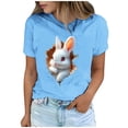 thumbnail image 2 of Tops de Cuello Alto para las Mujeres Amante Impreso Camiseta Cuello Redondo Manga Corta, Poliéster Spandex, 2 of 7
