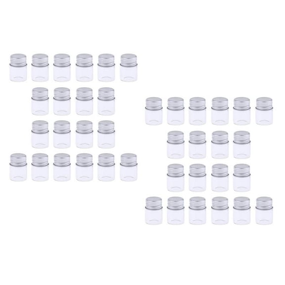 40X Refillable Cosmetics Container Empty Round Glass Jars Canning 5ML
