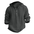 thumbnail image 4 of JUMEYU Boys Cotton and Linen Hooded Shirts Uniform Long Sleeve Tops Fall Casual Comfy Button Down Preppy Shirt for Boys Size 10-11 (Dark Gray,10-11 Years), 4 of 4