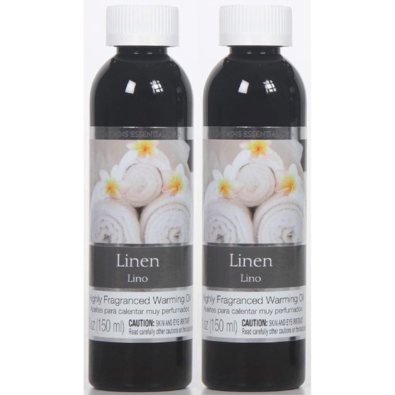 Hosley Linen Fragrance Warming Oils, Set of 2, 5oz Each. Ideal Gift for Weddings, spa, Reiki, Meditation, Bathroom Settings.P1