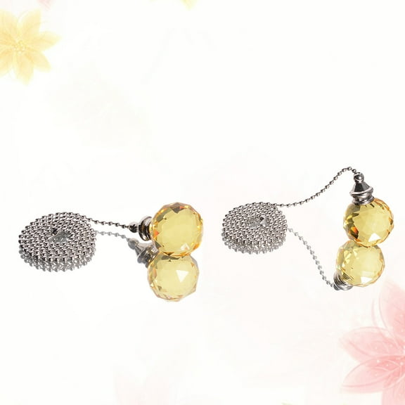 MLINS  2 PCS Crystal Fan Lamp Pulls with Connector Chain Decorative Disco Ball Ceiling Yellow