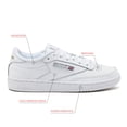 thumbnail image 2 of Zapatillas de tenis Reebok Club C 85 para hombre blanco/gris transparente 8.5US, 2 of 6