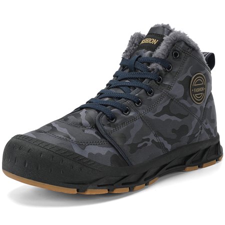 

Engtoy Men s winter outdoor waterproof and anti-skid high top hiking boots snow boots