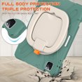 thumbnail image 4 of Case for iPad Air 11 (2026 M4/2025 M3/2024 M2)/iPad Pro 11 inch (2022/2021/2020/2018), 360 Degree Rotating Hand Grip Shockproof Cover with Shoulder Strap, Emerald Green, 4 of 7