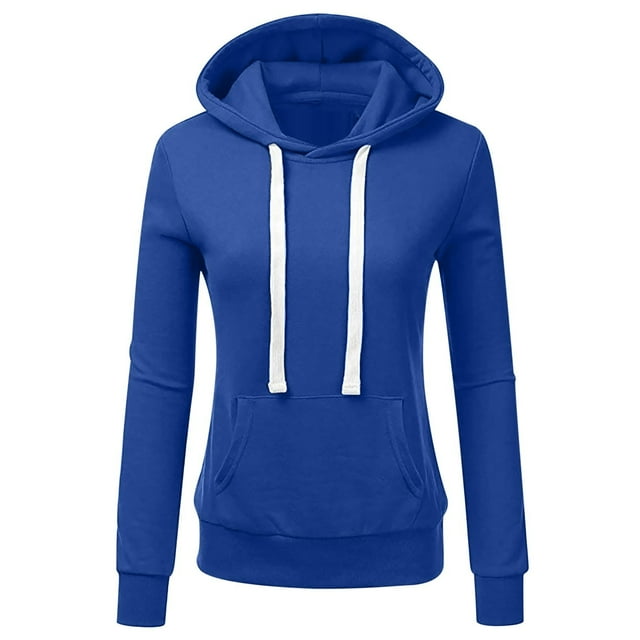 Penkiiy Chandails à Capuche pour Femmes Mode Chandails Décontractés pour Femmes Sweat à Capuche Patchwork Blouse à Capuche pour Dames Chandail Bleu Vêtements Y2K