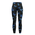 thumbnail image 5 of Renewold Butterfly Blue Pockets Yoga Leggings for Women Athletic Yoga Pants High Waist Scrunch Butt Lifting Printed Ankle Pants Casual Leggings 4 Way Stretch, M, 5 of 8