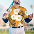 thumbnail image 5 of KLL White Floral and Butterflies for Men's Baseball Shirts,Short Sleeve Casual Shirts Button Down Shirt for Men Beach Summer Wedding Shirt-Large, 5 of 7