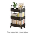 thumbnail image 2 of Redempat Rolling Utility Cart Storage Shelf Space For Organization And Kitchen Bathroom Slim Slide Organizer Black, 2 of 6