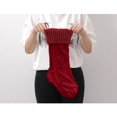thumbnail image 4 of Cable Knit Christmas Stockings, Xmas Gift Bag with Hanging Loop, Winter Home Mantel Tree Stair Decor, 1 Pc, 18.1 Inch，Red, 4 of 5
