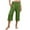 Green, variant on Pants for Women Plus Size Elastic Waist Wide Capris High Waisted Pants Casual Summer Pockets Pant