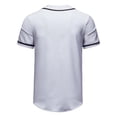 thumbnail image 5 of Laqbezok Men's Classic Baseball Jersey Shirt, Short Sleeve Button Down Sporty Top, Casual Hip Hop Streetwear Tee with Contrast Piping, 5 of 10