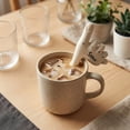 thumbnail image 1 of Pajilla de cerámica con forma de pie y diseño artesanal, accesorio peculiar reutilizable para taza de café de uso diario, 17 cm, 1 of 9