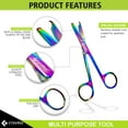 thumbnail image 3 of Cynamed Suture Stitch Scissors with Multicolor/Rainbow Titanium Coating - For Delicate Suture Removal (4.5 in. - Curved), 3 of 5