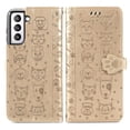 thumbnail image 1 of Funda Cartera FOXDOCK para Samsung Galaxy S22 , Flip PU con Relieve de Gatos y Perros, Tarjetero y Soporte, 1 of 6