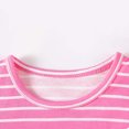 thumbnail image 4 of Kids' Crew Neck Striped Long Sleeve Top, Classic Stripe Pattern, Soft Comfort Fabric, Relaxed Fit, Little Kids Daily Basic Outfit 1‑9 Years, Striped Top Pink 6-7 Years, 4 of 6