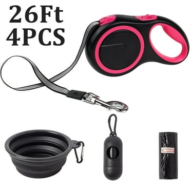 WEPSEN 4 Pack Retractable Dog Leash-26ft Tangle-Free Reflective Leash for Dogs - Adjustable length,One-Handed Brake, Pause,Lock,Up to 110lbs, Ideal for Small, Medium, and Large Breeds