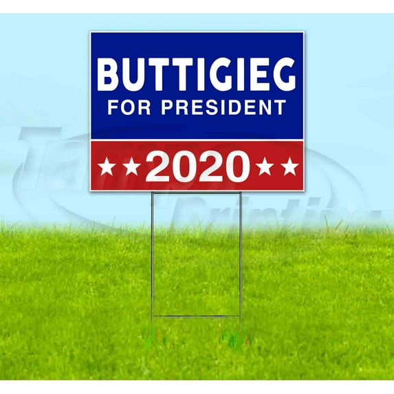 Buttigieg For President 2020 (18" x 24") Yard Sign, Includes Metal Step Stake
