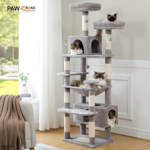 Pawz Road 73" Multi-Level Cat Tree with Sisal Posts, Gray