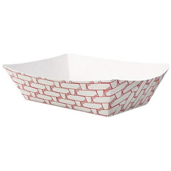 Boardwalk Paper Food Baskets, 0.5 lb Capacity, Red/White, 1,000/Carton -BWK30LAG050