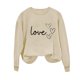 thumbnail image 3 of Sudadera Penkiiy Valentine para mujer: lindas camisetas del día de San Valentín Love Heart Graphic Print Suéter de manga larga Tops XL Kaki, 3 of 4