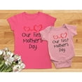 thumbnail image 5 of Our First Mother's Day Outfit For Mom & Baby Matching Set Bodysuit & Women Shirt Mom Pink Large / Baby Pink 18M (12-18M), 5 of 7