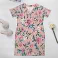 thumbnail image 5 of Pink Floral Painted Fabric Design Loose Pocket Dress Dresses Summer Summer Dresses for Women, 5 of 9