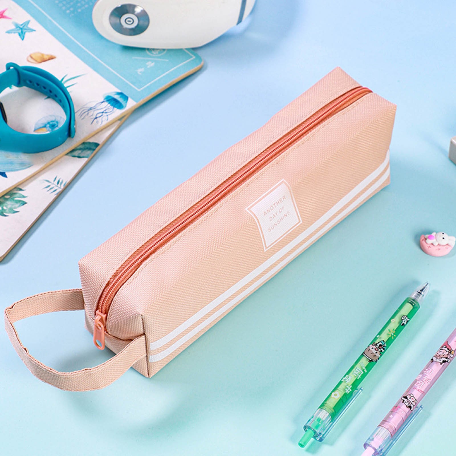 AURIGATE Stationery Pencil Case Pouch Stylish Simple Small Pencil Bag  Durable Compact Zipper for Office Art Cosmetics Storage Supplies