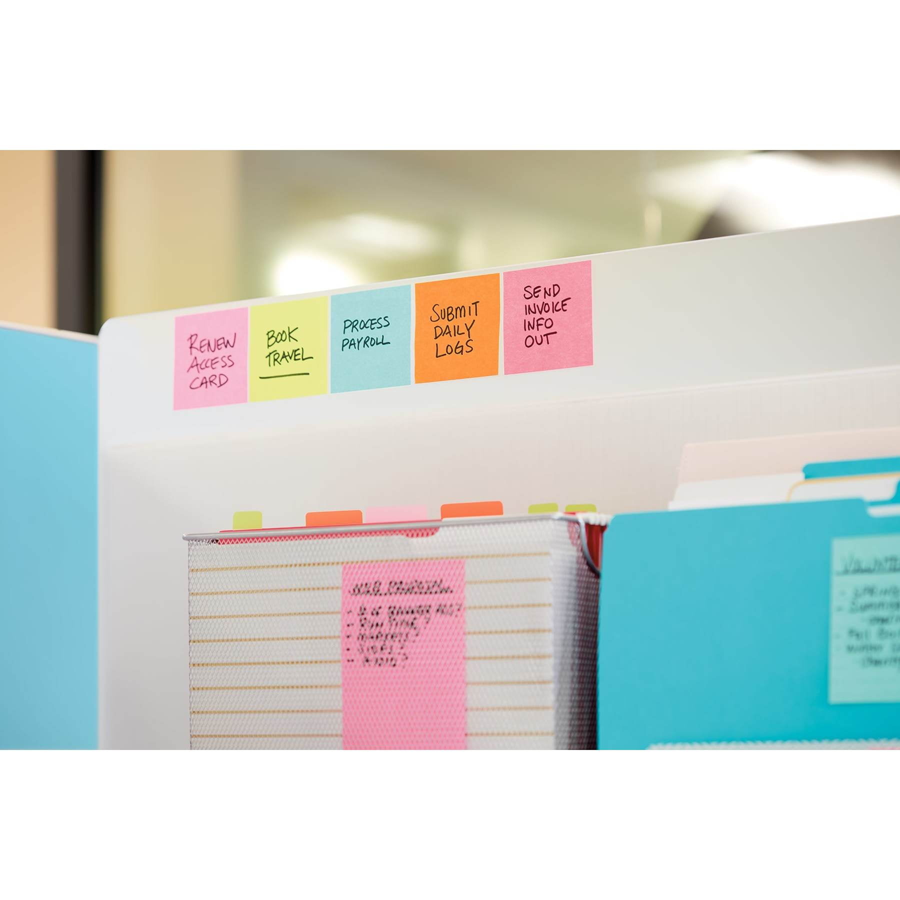 Post-it Super Sticky Dispenser & Pop-up Notes, 3 in x 3 in, Assorted Colors, 12 Pads