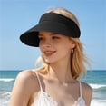 thumbnail image 2 of PRINxy Women's Roll-Up Wide Brim Straw Sun Visor Hat, Lightweight Portable UV Protection Hat for Summer Beach Hiking Activities Black, 2 of 7