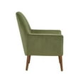 thumbnail image 4 of Linen Fabric Accent Chair, Mid Century Armchair with Wooden Legs, Modern Upholstered Reading Accent Chairs for Living Room Bedroom,Green, 4 of 7