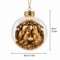 thumbnail image 3 of Light-Up Nativity Scene Christmas Ball Ornament with 3D Jesus Birth Figures, 1-Pack, Clear Sphere with Gold Cap, for Christian Tree Decor, Religious Decoration, 3 of 4
