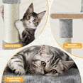 thumbnail image 6 of RONG-3 Sturdy Cat Tree Tower Cozy Kitten Condo Durable Scratching Post with Soft Hammock Basket 54in Indoor Safe Interactive Pet Play Spot,Light Gray, 6 of 9