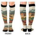 thumbnail image 4 of FORMRS Womens Knee High Socks Casual Long Thick Travel Daily Wear, 1 Pair, Abstract Wavy Landscape, 4 of 6