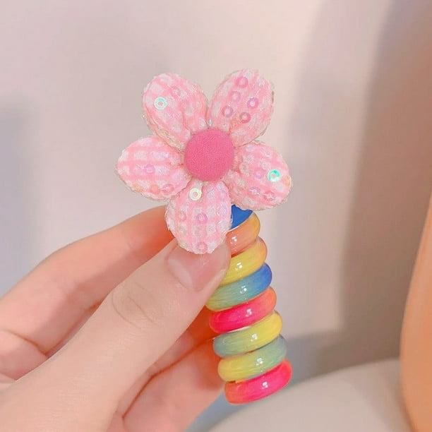 Gomas para el pelo con forma de cable telefónico para niños | Gomas para el pelo con forma de cordón telefónico para mujeres y niñas | Accesorios elásticos en espiral para sujetar coletas y trenzas