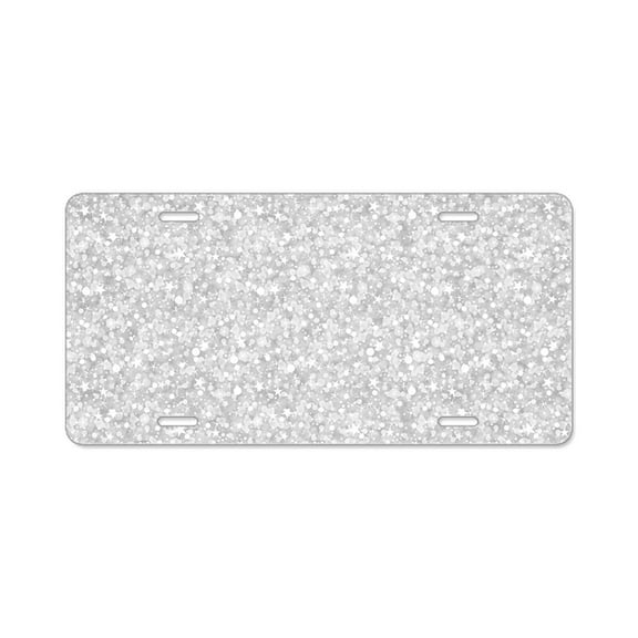 CafePress - Silver Gray Glitter Sparkl - Aluminum License Plate, Front License Plate, Vanity Tag