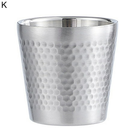 

Meizhencang 175ML Water Cup Heat-resistant Minimalist Stainless Steel Double-layer Design Drinking Mug Household Supplies