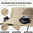 thumbnail image 6 of WKSCLPAI Wide Brim Solar Fan Hat - Clearance Sale! Fishing Hat with 2 Built-in Solar Fans, 3-Speed Adjustable & USB Rechargeable, Dual Power Mode Sun Hat for Men Women Outdoor, 6 of 7