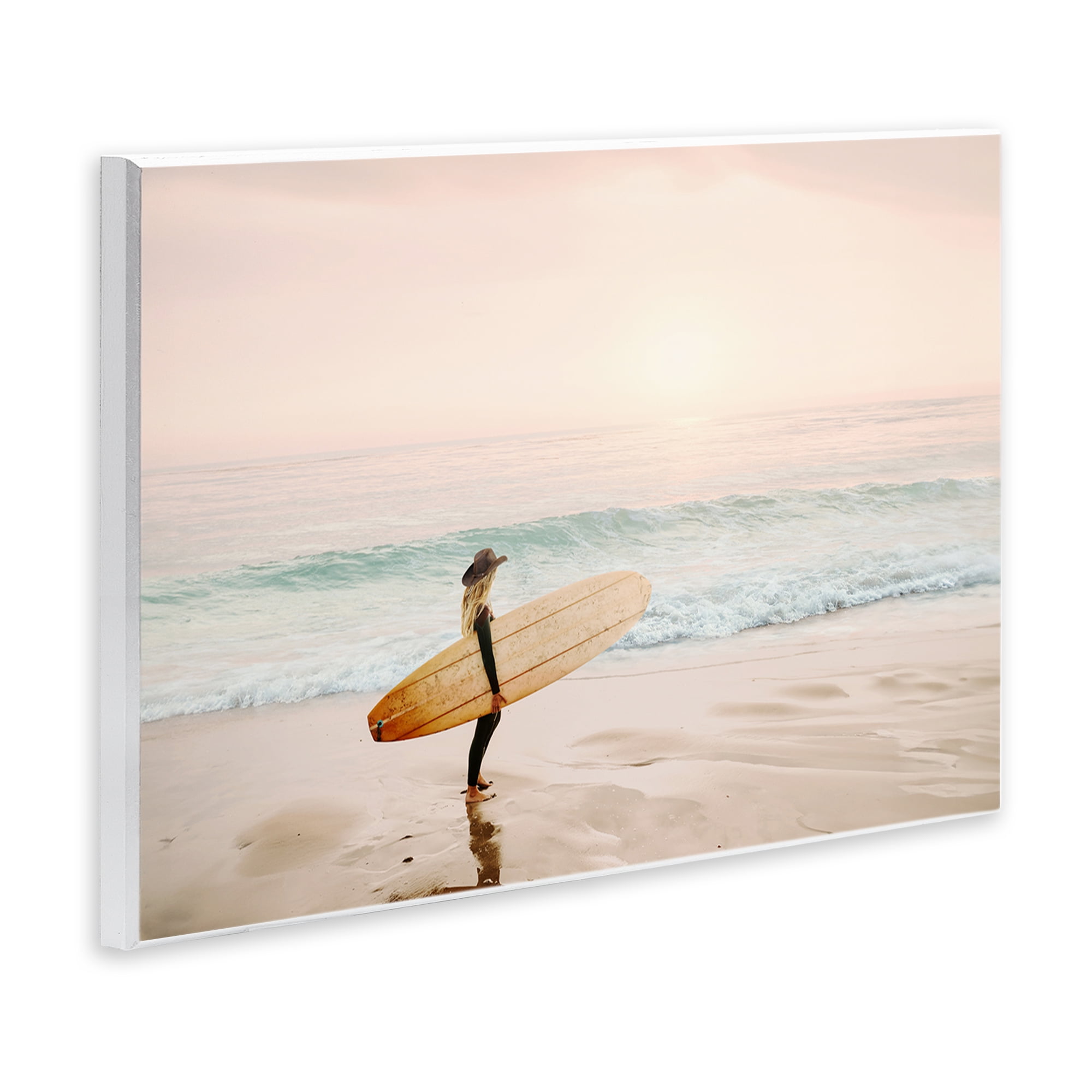 Stupell Industries Surfer Cowgirl on Beach Sports Photography Unframed Art Print Wall Art, 15 x 10