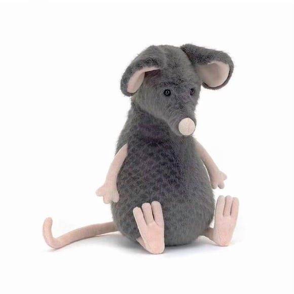 Jellycat Lachlan Sad Rat Stuffed Animal, 10.6" Soft Blue-Grey Rat Plush Toy with Pink Limbs Plush Toy Classic Children's Gift