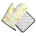 thumbnail image 2 of Xecao Lemon Potatoes Pattern Oven Mitts and Pot Holders Sets Heat Resistant Silicone Oven Mittens Extra Thicken Long Kitchen Cotton Oven Glove for Cooking, 2 of 7