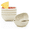 Beige, variant on Homienly Small Snack Bowls Set of 6, 4.5 oz Wheat Straw Fiber Salsa and Condiment Dishes for Taco Toppings, Nuts and Dessert Garnishes, Stackable Rounded Square Dipping Bowls, Multicolor