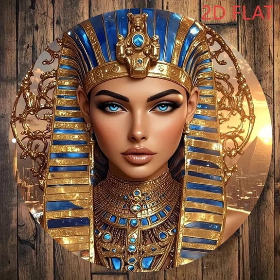 HELLOYOUNGNefertiti Wall Art Egyptian Metal Sign Vintage 8x8 Inch Frameless Home Bar Decor Gift