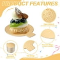 thumbnail image 3 of Uxcell 100 Pcs Round Cake Board with Tab, 1.57 Inch Round Cupcake Base Small Cake Plates for Dessert Cupcake Display Parties Weddings Birthdays, Gold Tone, 3 of 6