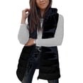 thumbnail image 2 of Fall Winter Women Sleeveless Long Vest Hooded Puffer Zipper Outwear Vest, 2 of 6