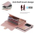 thumbnail image 3 of Mantto Crossbody Wallet Women Case for Samsung A51 5G, [RFID Blocking] CRedit Card Holder Phone Case with Strap Leather Purse with Lanyard Magnetic Flip Cover Girl, Rosegold, 3 of 10